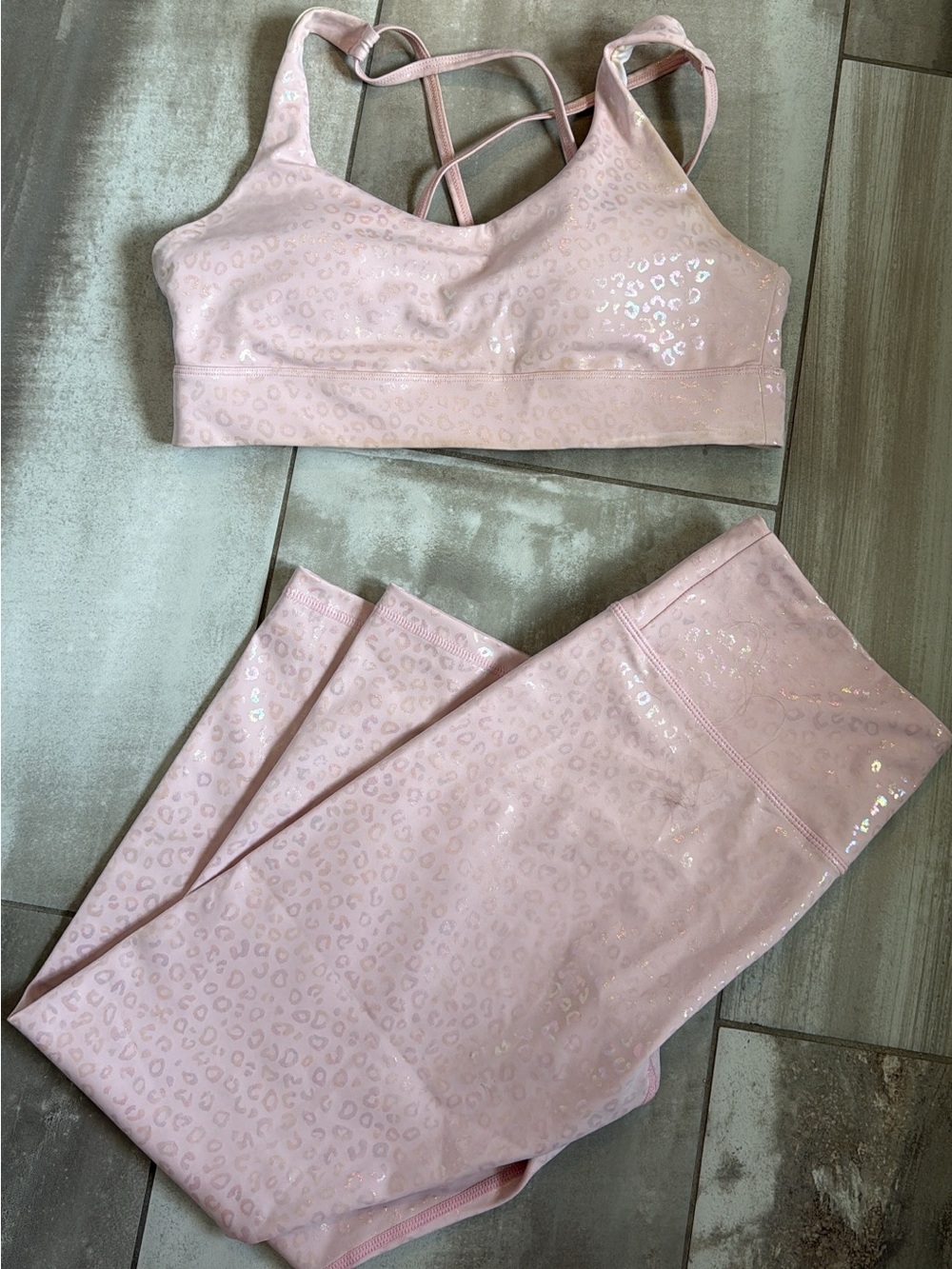 Pink Leopard Zyia Bra & Leggings Set